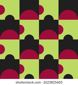 Abstract geometric seamless pattern. Minimalist geometrical ornament, puzzle design. Vector illustration.