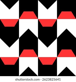 Abstract geometric seamless pattern. Minimalist geometrical ornament, puzzle design. Vector illustration.