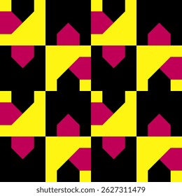 Abstract geometric seamless pattern. Minimalist geometrical ornament, puzzle design. Vector illustration.