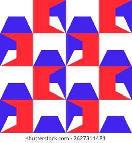 Abstract geometric seamless pattern. Minimalist geometrical ornament, puzzle design. Vector illustration.