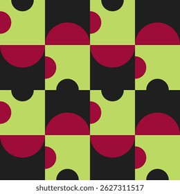 Abstract geometric seamless pattern. Minimalist geometrical ornament, puzzle design. Vector illustration.