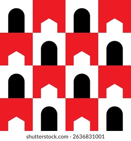 Abstract geometric seamless pattern. Minimalist geometrical ornament, puzzle design. Vector illustration.