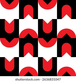 Abstract geometric seamless pattern. Minimalist geometrical ornament, puzzle design. Vector illustration.