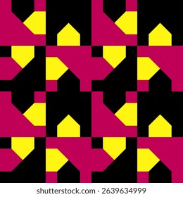 Abstract geometric seamless pattern. Minimalist geometrical ornament, puzzle design. Vector illustration.