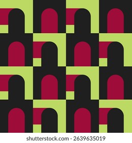 Abstract geometric seamless pattern. Minimalist geometrical ornament, puzzle design. Vector illustration.