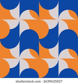 Abstract geometric seamless pattern. Minimalist geometrical ornament, puzzle design. Vector illustration.