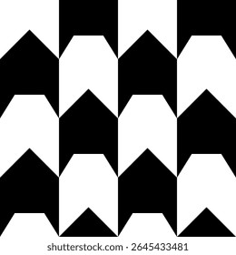 Abstraktes geometrisches nahtloses Muster. Minimalistische geometrische Ornamente, Puzzle-Design. Schwarz-Weiß-Vektorgrafik.