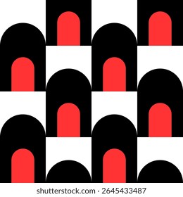 Abstract geometric seamless pattern. Minimalist geometrical ornament, puzzle design. Vector illustration.
