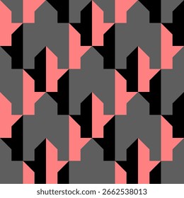 Padrão geométrico sem costura abstrato. Ornamento geométrico minimalista, design de quebra-cabeças. Ilustração vetorial.