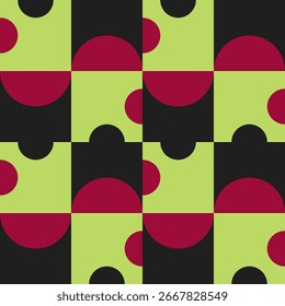 Abstract geometric seamless pattern. Minimalist geometrical ornament, puzzle design. Vector illustration.