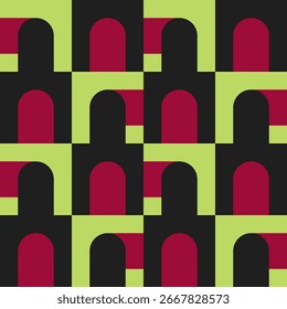Padrão geométrico sem costura abstrato. Ornamento geométrico minimalista, design de quebra-cabeças. Ilustração vetorial.