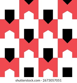 Abstract geometric seamless pattern. Minimalist geometrical ornament, puzzle design. Vector illustration.