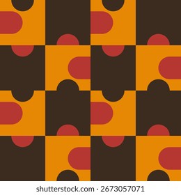 Abstract geometric seamless pattern. Minimalist geometrical ornament, puzzle design. Vector illustration.