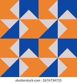 Padrão geométrico sem costura abstrato. Ornamento geométrico minimalista, design de quebra-cabeças. Ilustração vetorial.