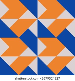 Abstract geometric seamless pattern. Minimalist geometrical ornament, puzzle design. Vector illustration.