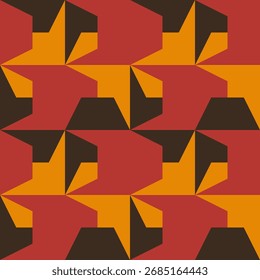 Padrão geométrico sem costura abstrato. Ornamento geométrico minimalista, design de quebra-cabeças. Ilustração vetorial.