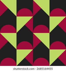 Abstract geometric seamless pattern. Minimalist geometrical ornament, puzzle design. Vector illustration.