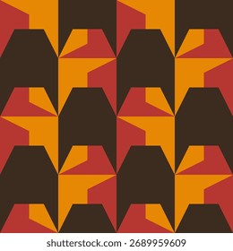 Padrão geométrico sem costura abstrato. Ornamento geométrico minimalista, design de quebra-cabeças. Ilustração vetorial.