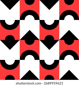 Abstract geometric seamless pattern. Minimalist geometrical ornament, puzzle design. Vector illustration.