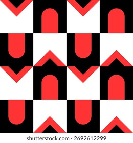 Padrão geométrico sem costura abstrato. Ornamento geométrico minimalista, design de quebra-cabeças. Ilustração vetorial.