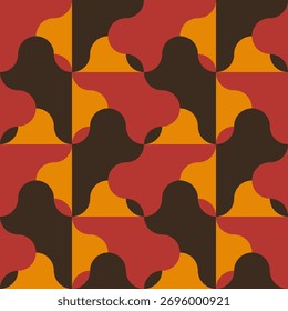 Abstract geometric seamless pattern. Minimalist geometrical ornament, puzzle design. Vector illustration.