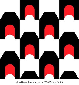 Abstract geometric seamless pattern. Minimalist geometrical ornament, puzzle design. Vector illustration.