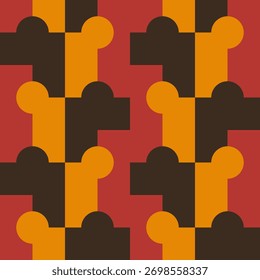 Padrão geométrico sem costura abstrato. Ornamento geométrico minimalista, design de quebra-cabeças. Ilustração vetorial.