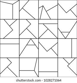 Abstract geometric seamless pattern. Modern black & white background design. Template for prints, wallpaper, wrapping paper, fabrics, covers, flyers, banners, posters and placards. Vector illustration