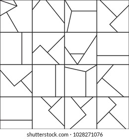 Abstract geometric seamless pattern. Modern black & white background design. Template for prints, wallpaper, wrapping paper, fabrics, covers, flyers, banners, posters and placards. Vector illustration