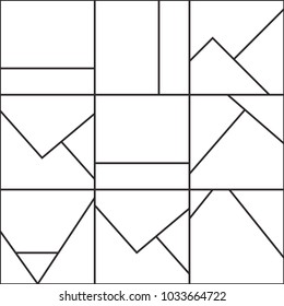 Abstract geometric seamless pattern. Modern black & white background design. Template for prints, wallpaper, wrapping paper, fabrics, covers, flyers, banners, posters and placards. Vector illustration