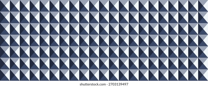 Abstract geometric seamless pattern.  Modern, stylish design featuring repeating triangles in shades of blue and white.