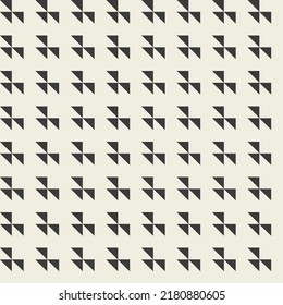 Abstract Geometric Seamless Pattern. Monochrome Repeating Ornament with Triangles. Vector Illustration