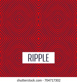 Abstract Geometric Seamless Pattern. Monochrome Wavy Rhombus Texture. 