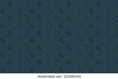 Abstract Geometric Seamless Pattern . Morse Code Means- Love And Peace On Square Background. Dark And Light Elements On Ocean Blue Background. For Shirt Fabric Wrapping Cloth Cover Template Background