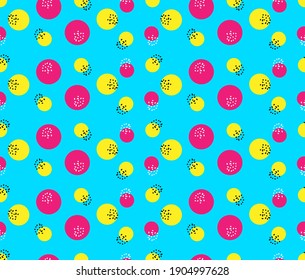 Abstract geometric seamless pattern on blue background. Memphis pattern. Seamless geometric vintage background. Vector
