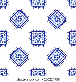 Abstract geometric seamless pattern on a white background