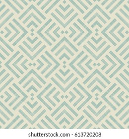 Abstract geometric seamless pattern on texture background in beige and turquoise colors. Endless trellis pattern can be used for ceramic tile, wallpaper, linoleum, textile, web page background.
