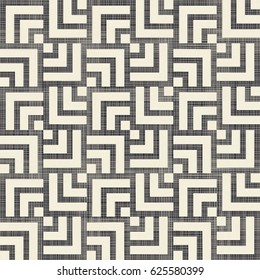 Abstract geometric seamless pattern on texture background in retro colors. Endless checkered pattern can be used for ceramic tile, wallpaper, linoleum, textile, wrapping paper, web page background