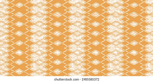 Abstract geometric seamless pattern. orange and white style pattern with rhombus and lines.Geometric Ethnic pattern design for background or wallpaper.