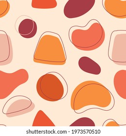 Abstract geometric seamless pattern of organic shapes