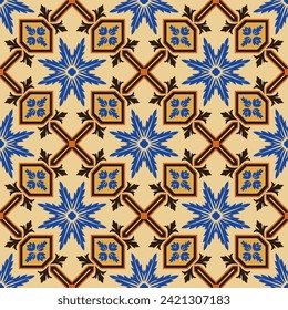 Abstract geometric seamless pattern in oriental style. Luxury vector background. Elegant graphic ornament.