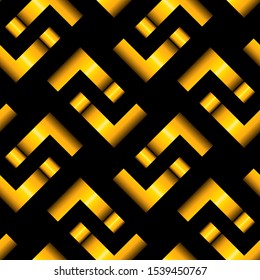 Abstract geometric seamless pattern. Original grid vector wallpaper. Golden, art deco style background.