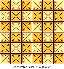 Abstract geometric seamless pattern origins from ancient Egypt.
