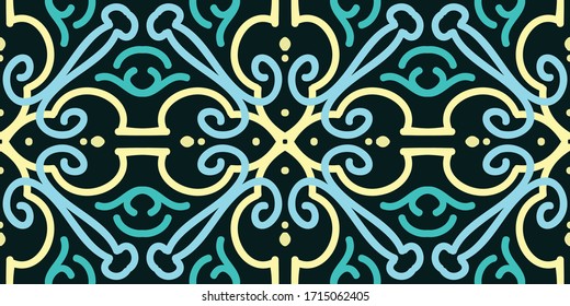 Abstract geometric seamless pattern. The ornament can be used for the manufacture of fabrics, wrapping paper, as an element in design and more.