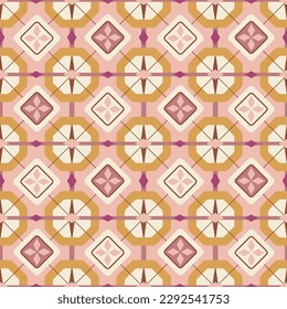 Abstract geometric seamless pattern ornament. Background design, wallpaper, fabric, print, decorative element. Modern trend in ethnic style, boho. Vector illustration.