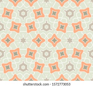 Abstract geometric seamless pattern.  Ornamental geometrical background. Mosaic, tail. Wrapping paper. Vector illustration.          