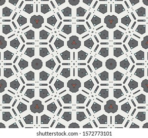 Abstract geometric seamless pattern.  Ornamental geometrical background. Mosaic, tail. Wrapping paper. Vector illustration.          