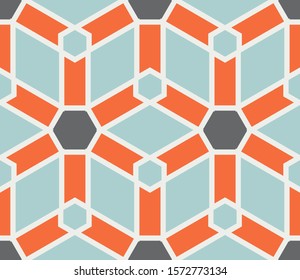 Abstract geometric seamless pattern.  Ornamental geometrical background. Mosaic, tail. Wrapping paper. Vector illustration.          