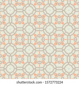 Abstract geometric seamless pattern.  Ornamental geometrical background. Mosaic, tail. Wrapping paper. Vector illustration.          