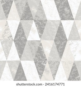 Abstract geometric seamless pattern. Pastel grey neutral background. Textured grunge wall. Vector illustration.